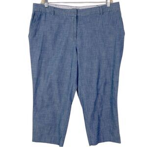 Lands’ End Chambray, Mid-rise, Straight-leg, Cropped Pants, size 16W